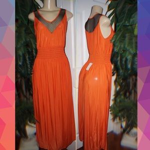 Orange and black mesh dress size Medium